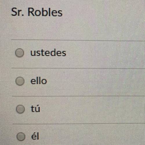 HELPPPP choose the spanish subject pronoun that would replace the given subject