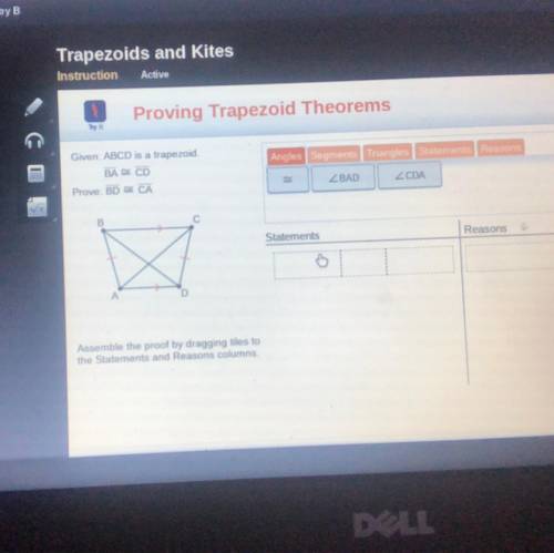 Proving trapezoid theorems Geometry