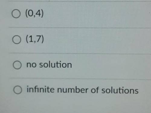 A system of equations is shown below;

y = 3x + 42y = 60 - 8What is the solution to the system?