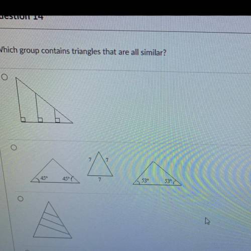 Which group contains triangles that are similar for brainliest