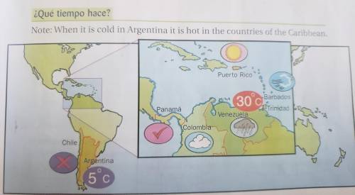Please help, I'm struggling

Instrucciones: Look at the map and then answer the following question