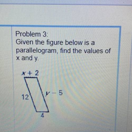 Find the Values of x and y