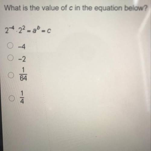 What is the value of c in the equation below?
24 2²= a*=c