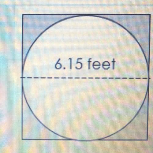 Find the area of the shaded region.
6.15 feet