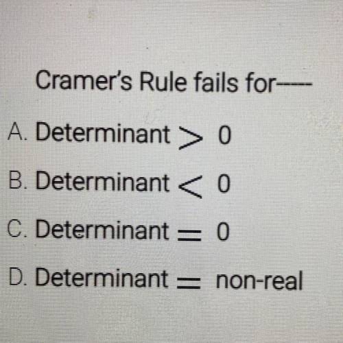 Cramers Rule falls for?