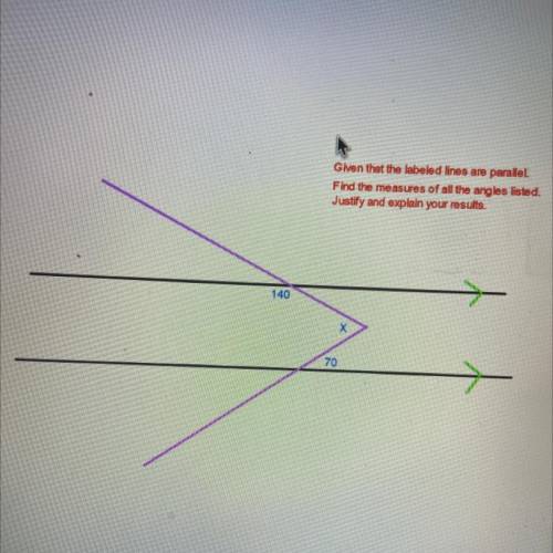 GEOMETRY HELP ME

Find the measures of all the angles listed and if the lines are parallel explain