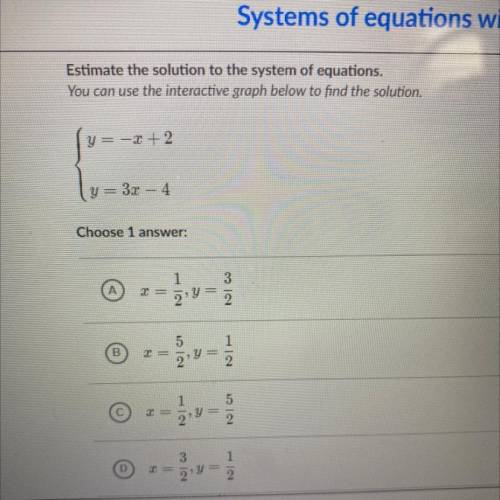 Estimate the solution to the system of equations.