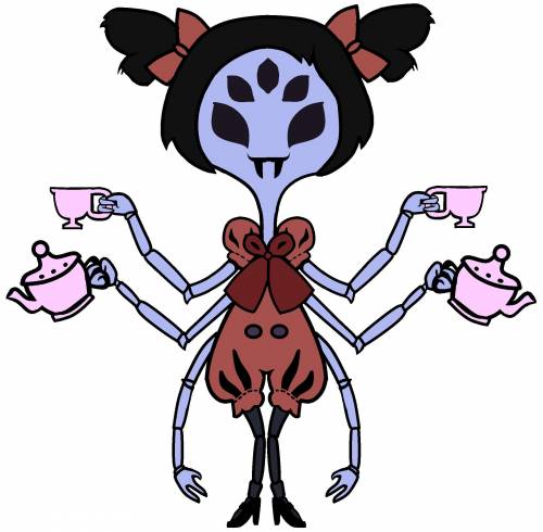 Peels draw muffet with mohawk frisk with chelcy and undyne with buzz cut pees send drawing A S A P