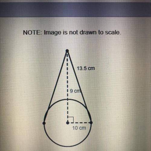 What is the volume of this right cone?
27 cm
200 cm
213 cm
300 cm