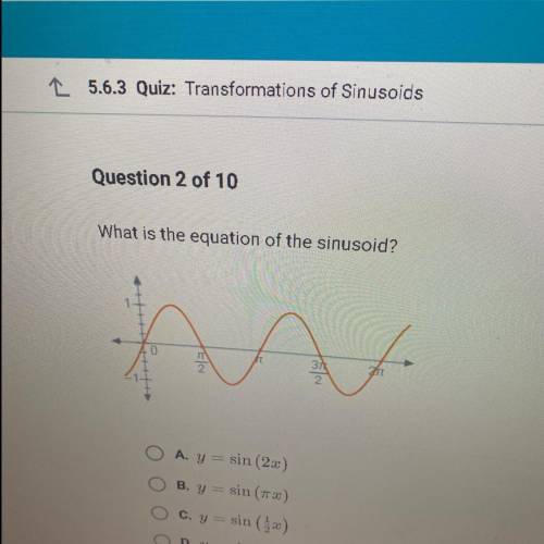 What is the equation of the sinusoid?
