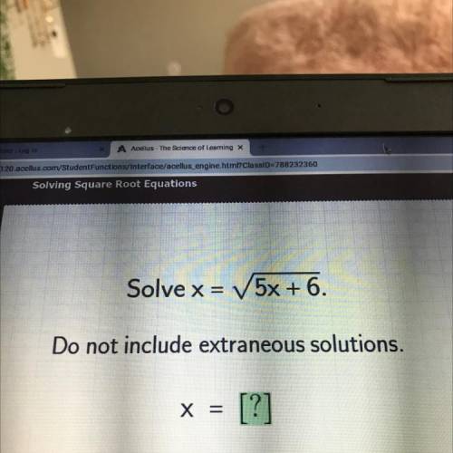 Solve x = 5x + 6.
Do not include extraneous solutions.
x =
[?]