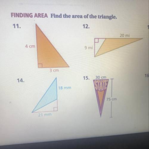 FINDING AREA Find the area of the triangle