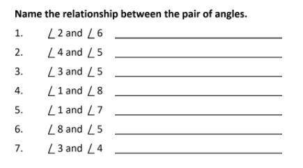 Name the relationship between the angles