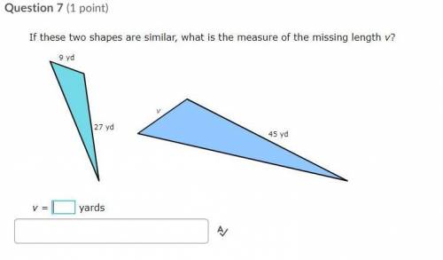 Please help! image is shown below

if these two shapes are similar, what is the measure of missing