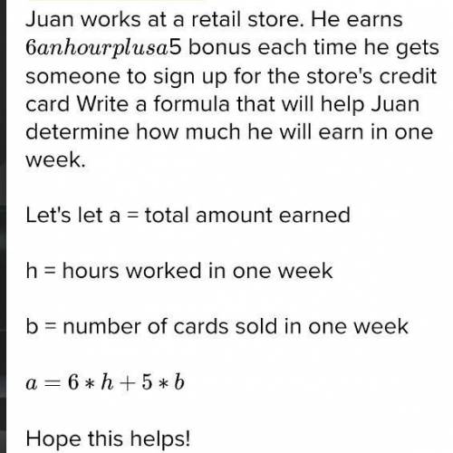 Juan works at a health food store

two hours a day, three days a
week. His weekly pay is $73.50.
Ab