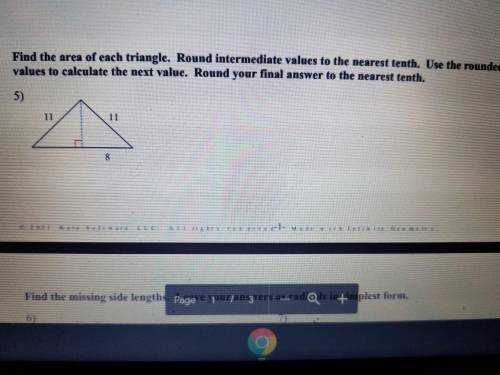 Help!! Find the area of the triangle.