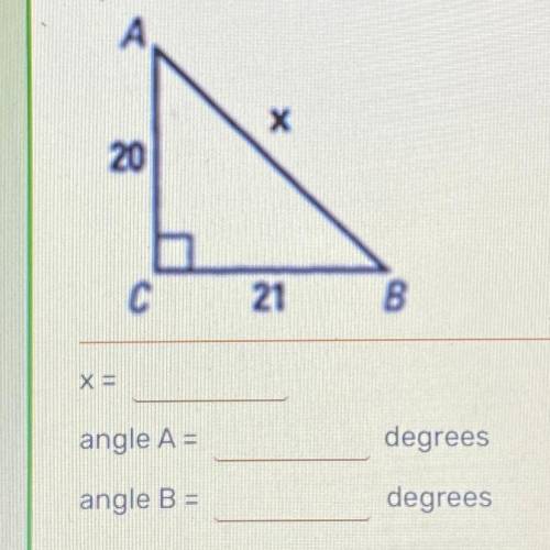 The question is about trigonometry solving two sides it is a right triangle hypotenuse is X left si