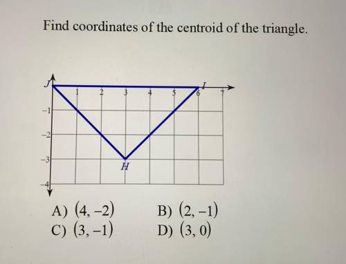 Find coordinates of the centroid of the triangle.