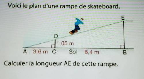 Bonjour aider SVPje souhaite calculer la longueur de la rampe de skate​