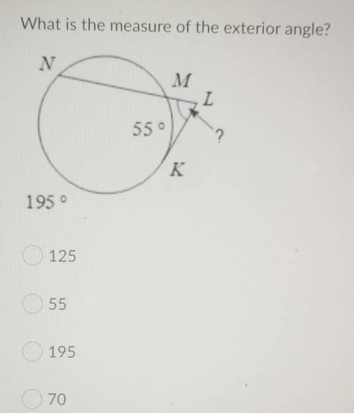 What is the measure of the exterior angle​