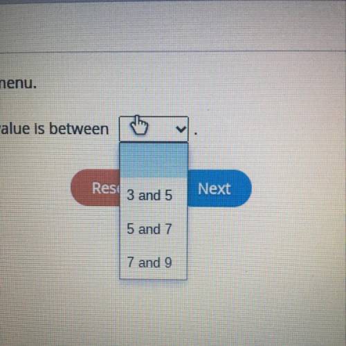 Select the correct answer from each drop-down menu.

The value of √42 is (blank) number . It’s val