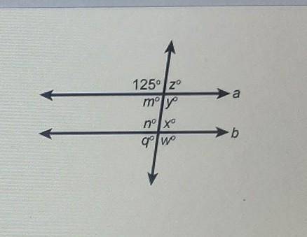 Lines a and b are parallel. what is the measure of angle m?​