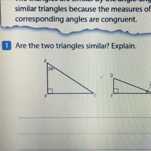 Are the two triangles similar? Explain.