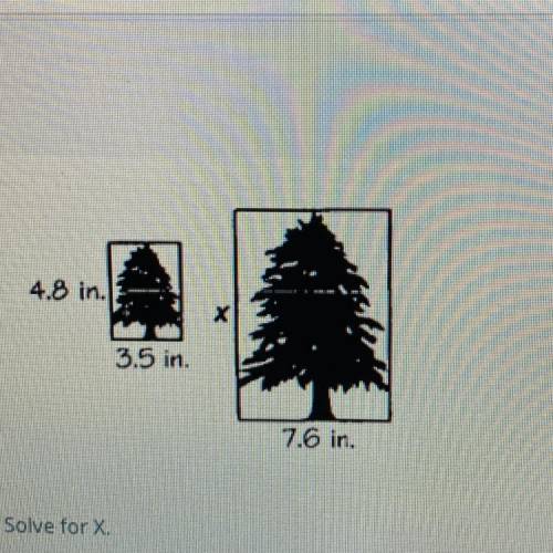 Solve for x 4.8 in 3.5 in x 7.6 in