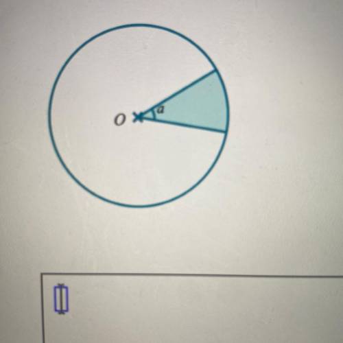 The circle has center O. Its radius is 9 cm, and the central angle a measures 40°. What is the area