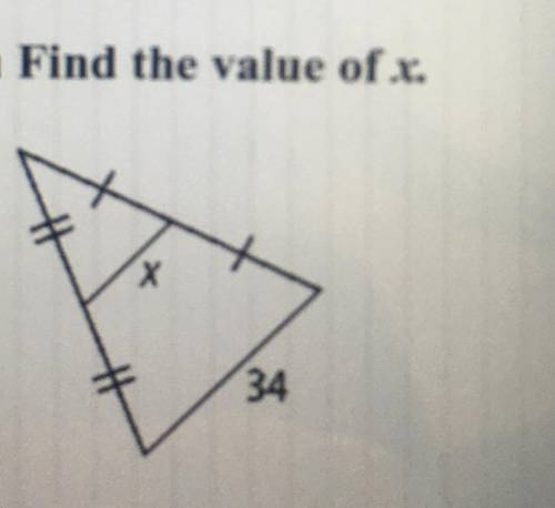 Find the value x.
Need help....thank you