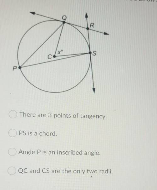 Which statement is not true about the circle below?​
