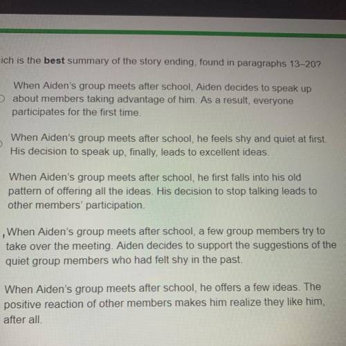 Which is the best summary Of the story ending, found in paragraphs 13-20?