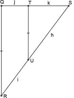 Which of the following is a true proportion of the figure based on the triangle proportionality the