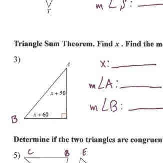 Find x.Find the measure of the given angles. Show work!!!