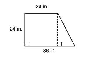 The figure it made of a square and right triangles. Find the area