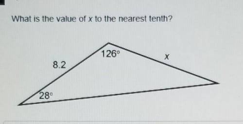 What is the value of x to the nearest tenth ​