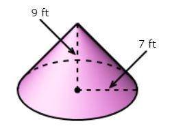 PLEASEEEEEEEEEE HELPPPPPPPPPP

what is the volume of the cone to the nearest cubic foot? (use 3.14