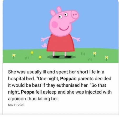 How did Peppa pig die? ​