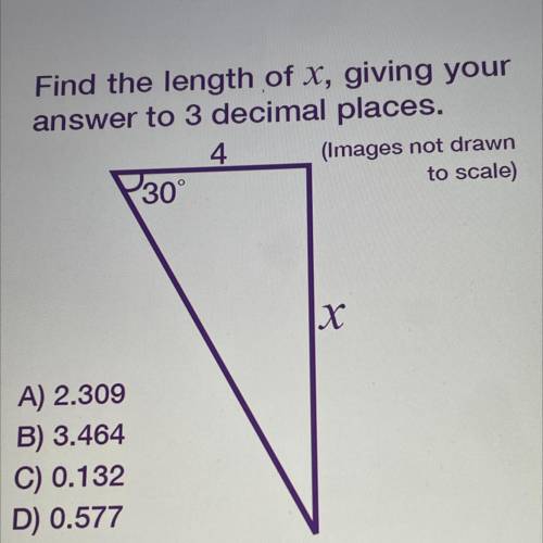 Find the length of x, giving your
answer to 3 decimal places.