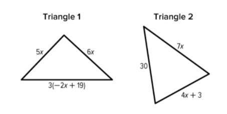 I need the answer for both triangles
