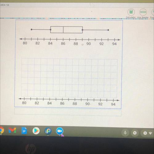 Daniel creates the box plot

shown to describe the spread of
scores for 15 students on a math test