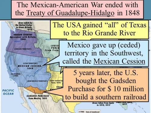 Name some of the states in The Southwest that Mexico Ceded (gave up) to the U.S.