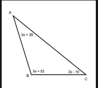 PLEASE HURRYY!!

2. Triangle ABC has angle measures as shown.
(a) What is the value of x? Show you