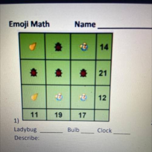 Some emoji math, there are more to be solve as well. 15 points for each. Must explain how to get th