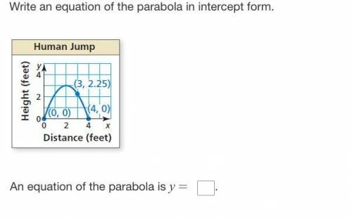 Write an equation of the parabola in intercept form