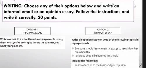 Can you help me. Choose any one of the 2 option and do. Is writting exam help.