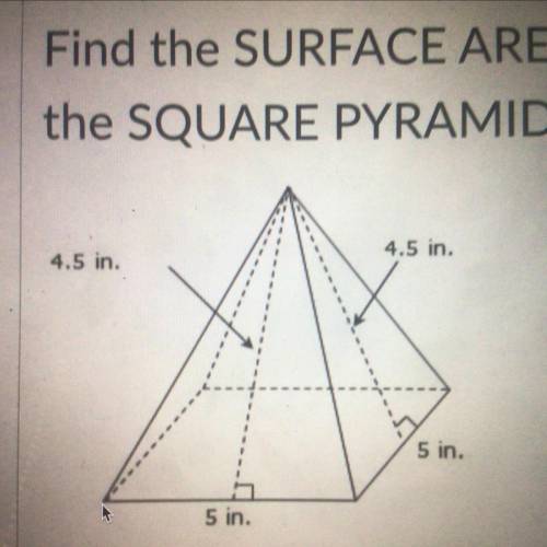 What is the surface area of this square pyramid? Please help