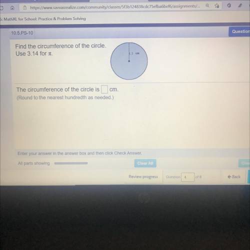 Find the circumference of the circle use 3.14 for that symbol help ASAP
