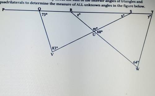 Please Help Use what you've learned today about the sum of the interior angles of triangles a