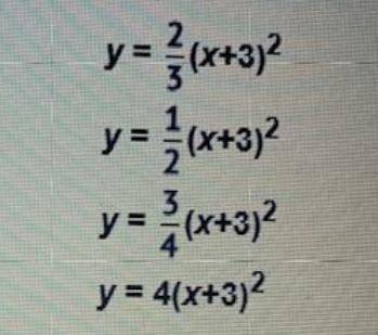 For the quadratic equations shown here, which statement is true?

A. The graphs open downward.
B.